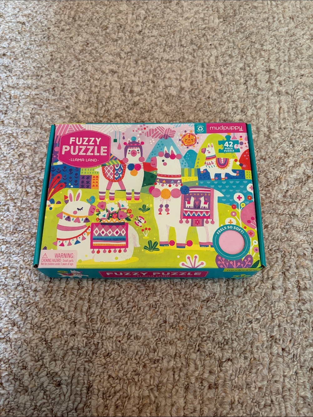 Mudpuppy Fuzzy Puzzle - Pink Llama Land